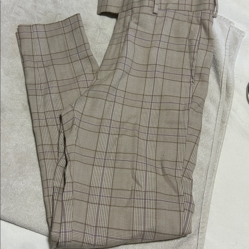 ASOS Checkered Pants in Beige and Cream